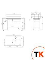 СТОЛ Д/ГРЯЗ.ПОСУДЫ DIHR T55 1200 DX СПЕЦ. ВАННА СПРАВА - Dihr - 439789 фото 1